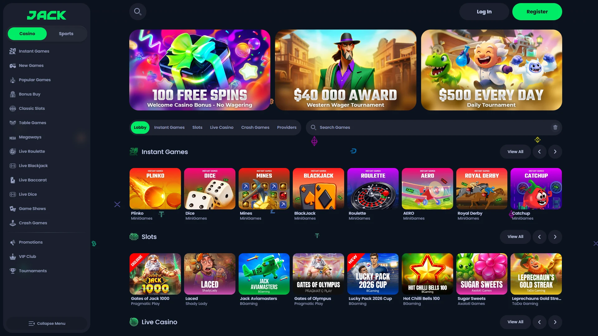 Jackbit game lobby