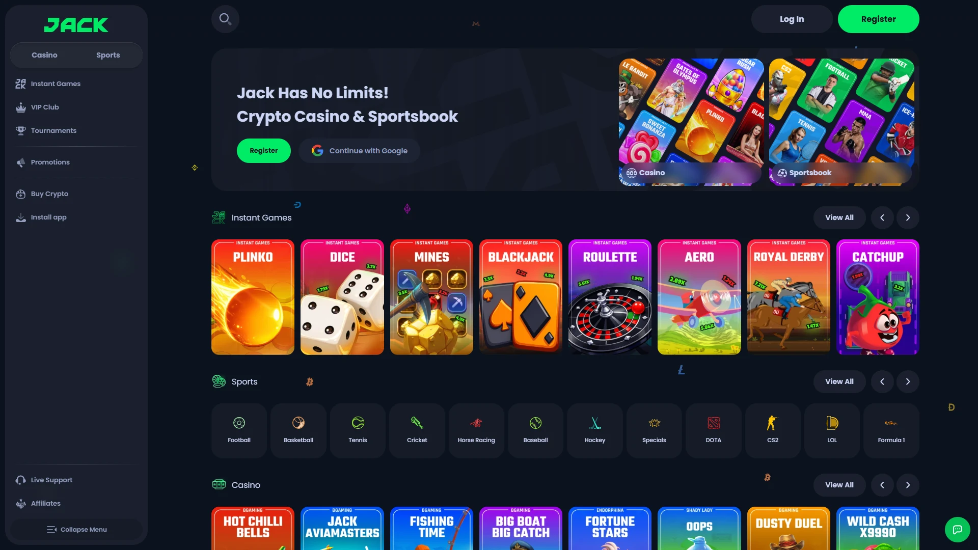 Jackbit homepage