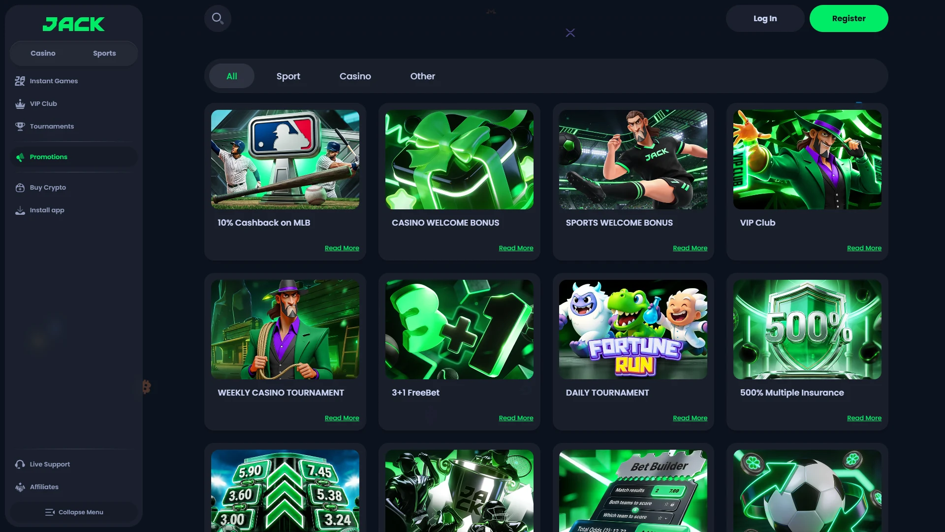 Jackbit promotions page